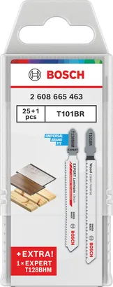 Bosch T101BR tikksae terad, 26 tk pakis koos EXPERT T128BHM teradega.